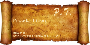 Prauda Timon névjegykártya